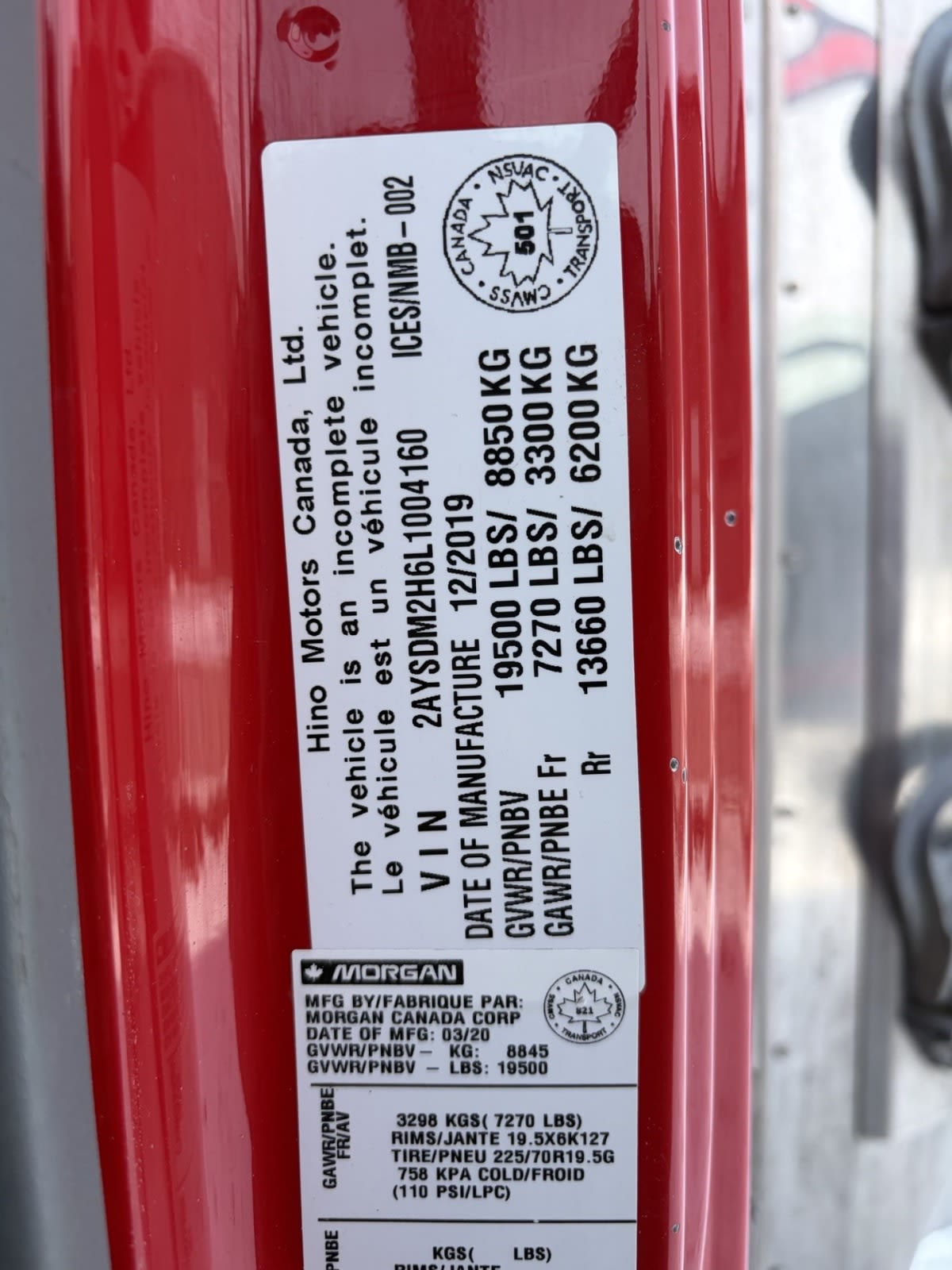 2020 Hino HINO 195 282860