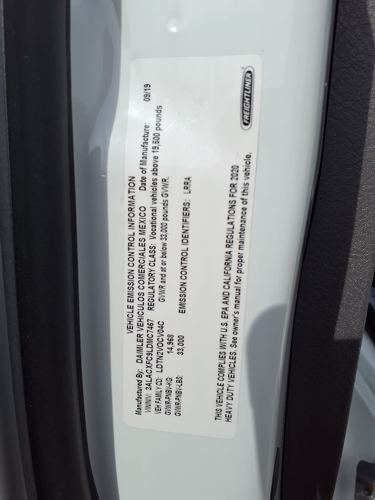 2020 Freightliner/Mercedes M2 106 283269