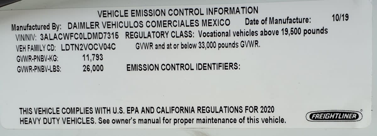 2020 Freightliner/Mercedes M2 106 286779