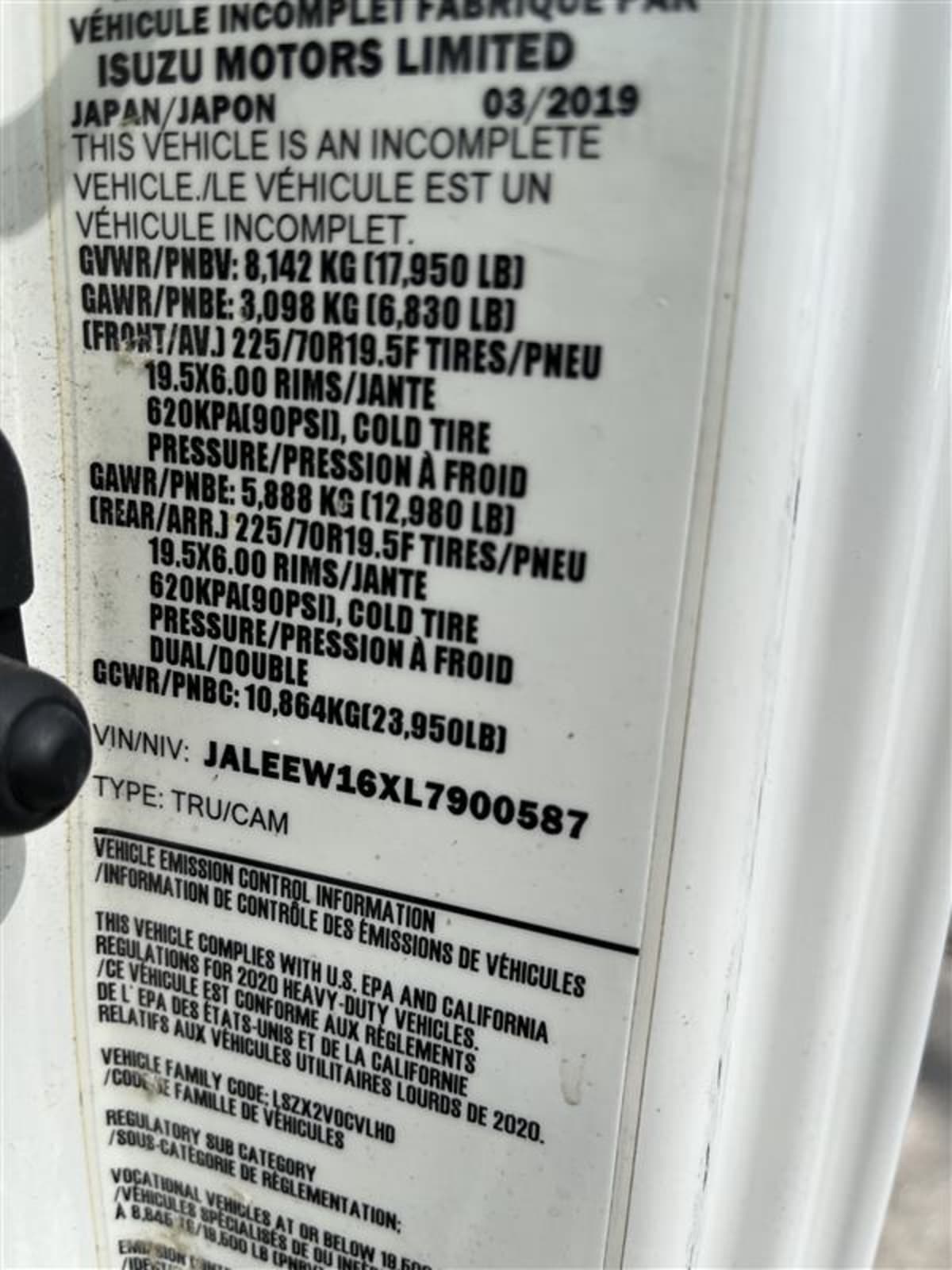 2020 Chevrolet Motor Div. LCF 5500HD 286834