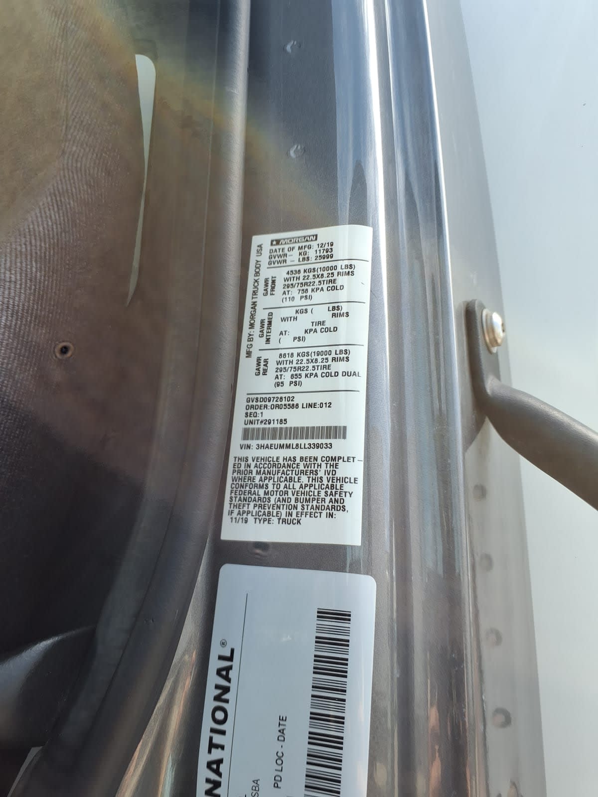 2020 Navistar International MV607 (4X2) 291185