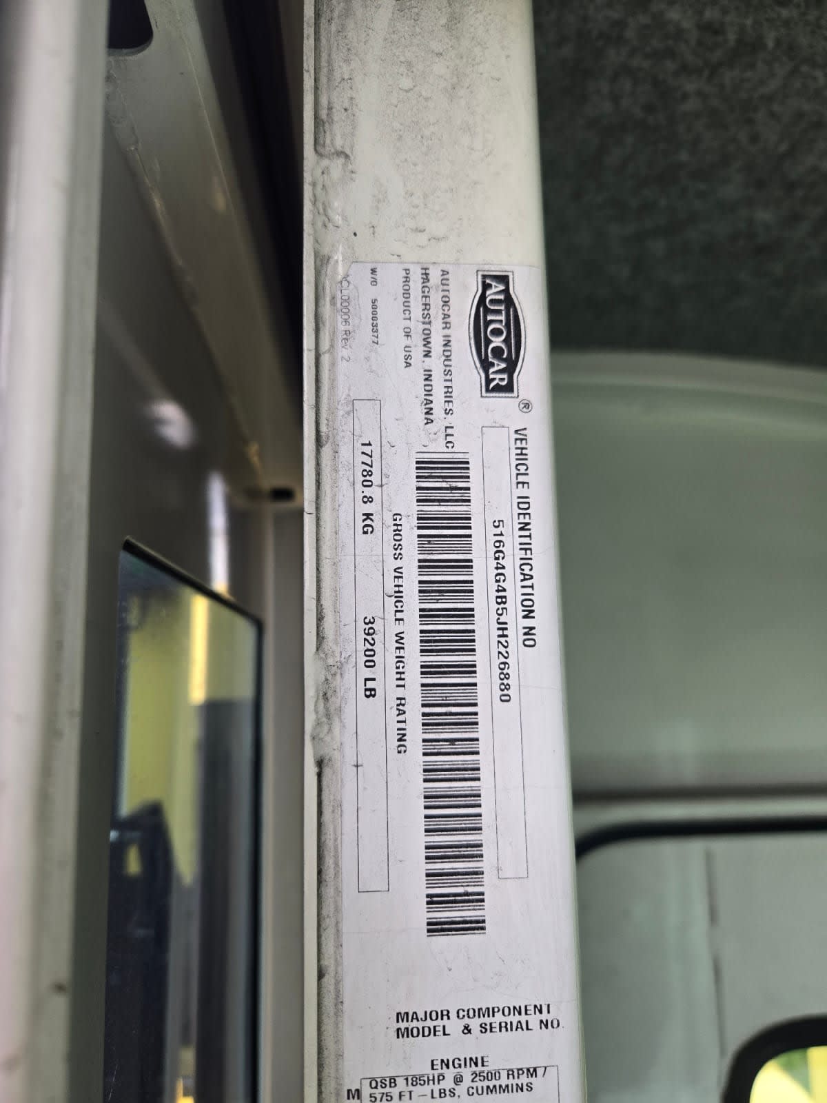 2018 Autocar ACT 42 292243