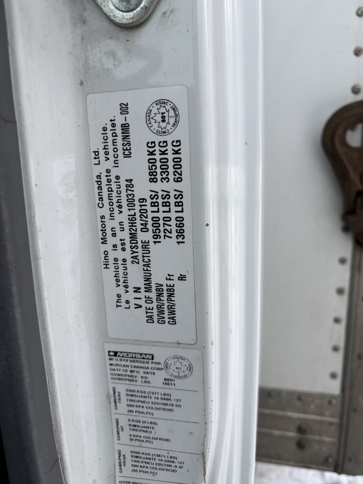 2020 Hino HINO 195 292910