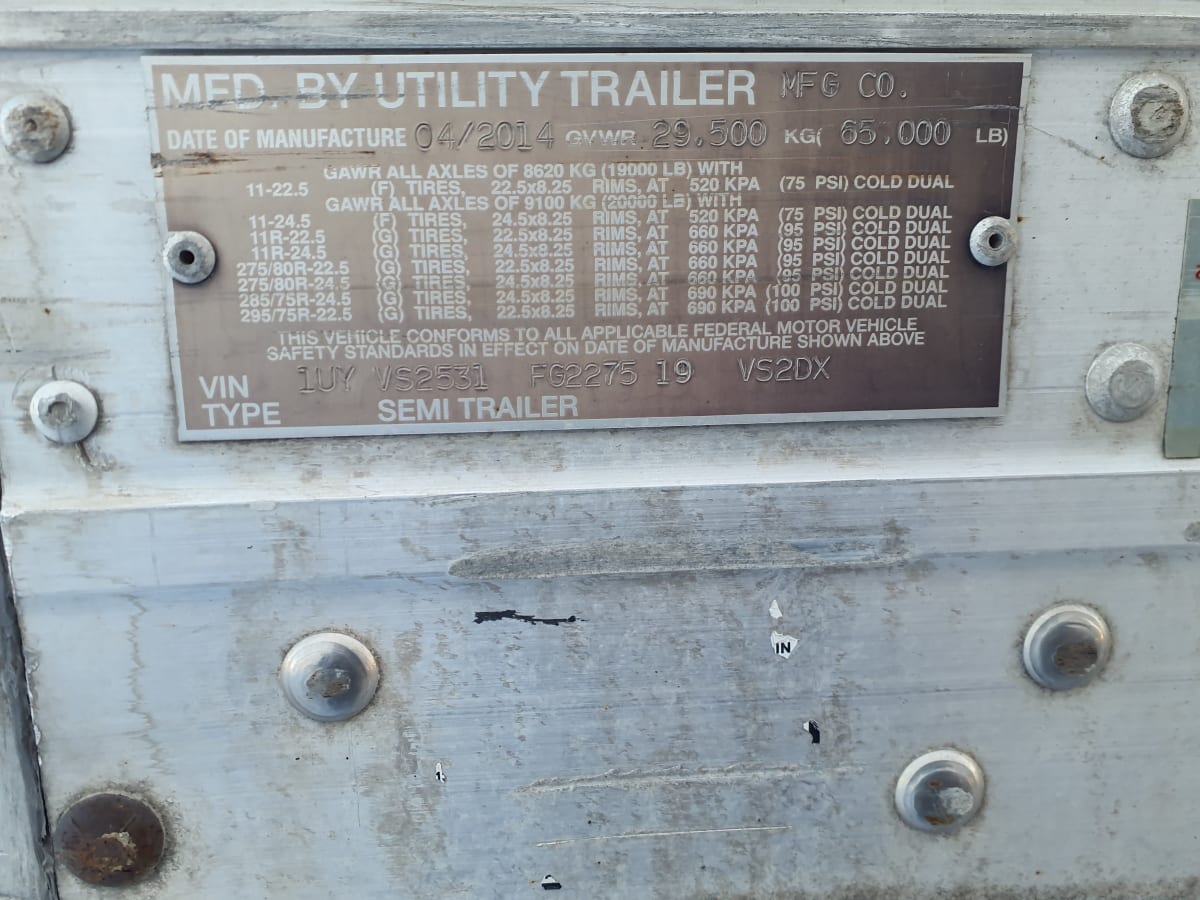 2015 Utility Trailers 4000DX 53/162/102 301423