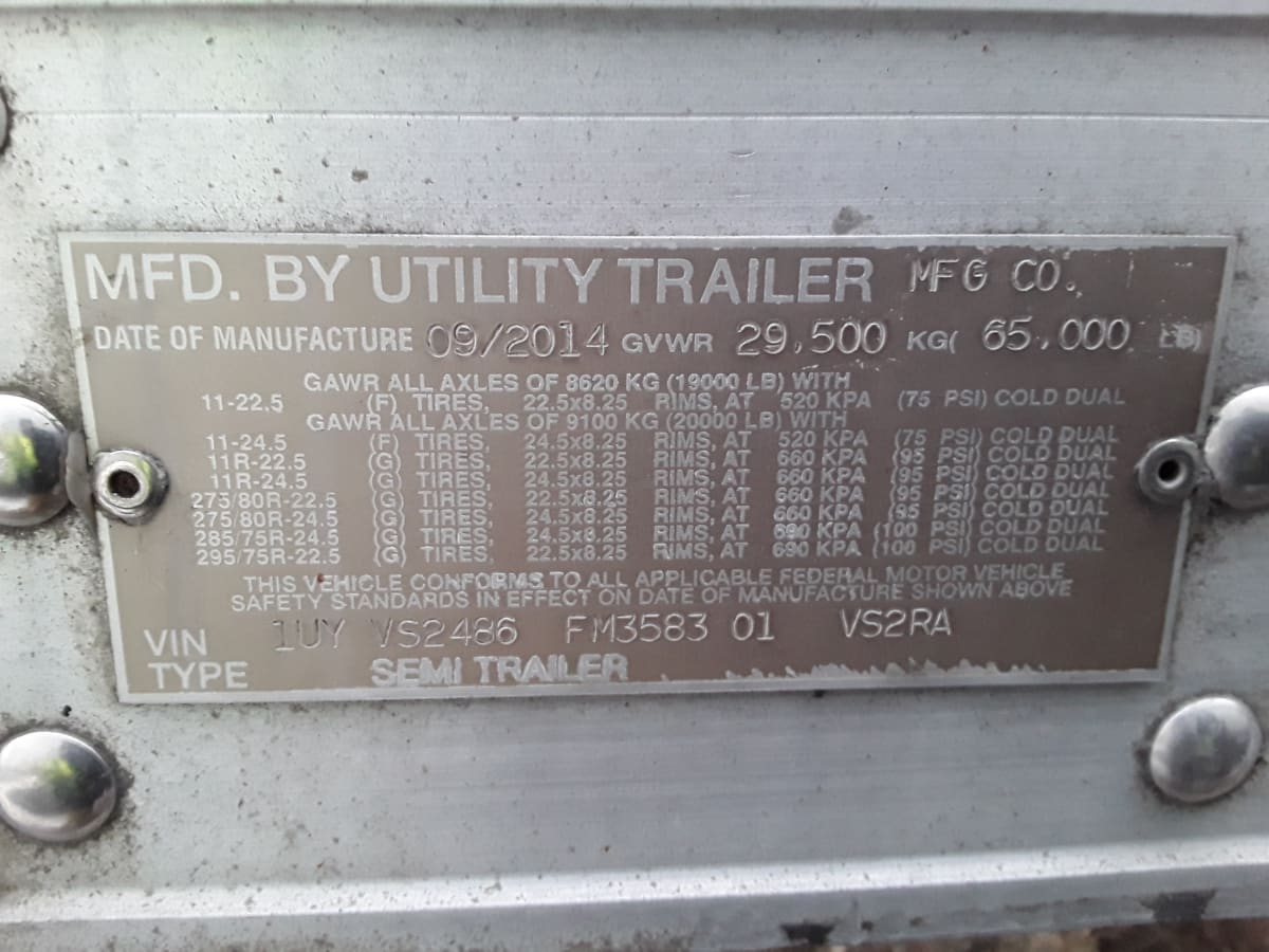 2015 Utility Trailers VS2RA 48/162/102 325017