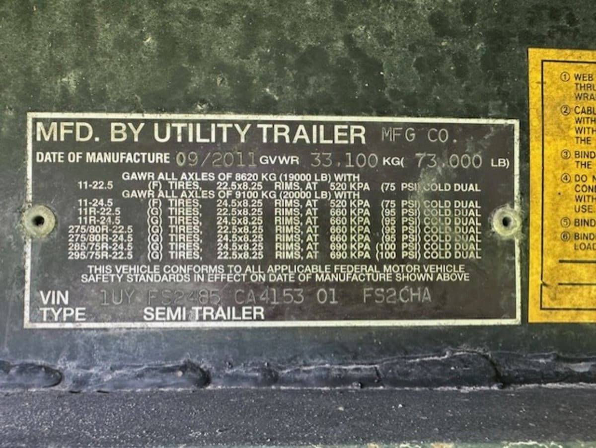 2012 Utility Trailers FS2CHA 48/102 422859