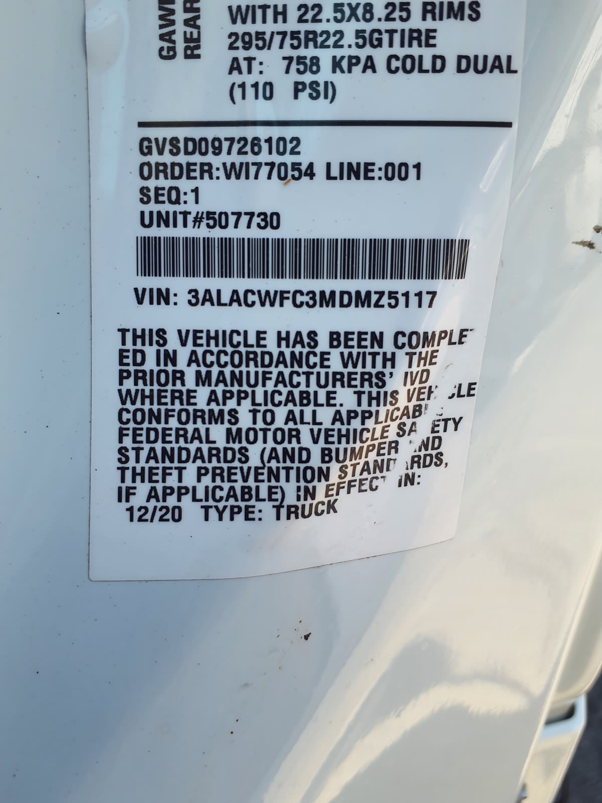 2021 Freightliner/Mercedes M2 106 507730