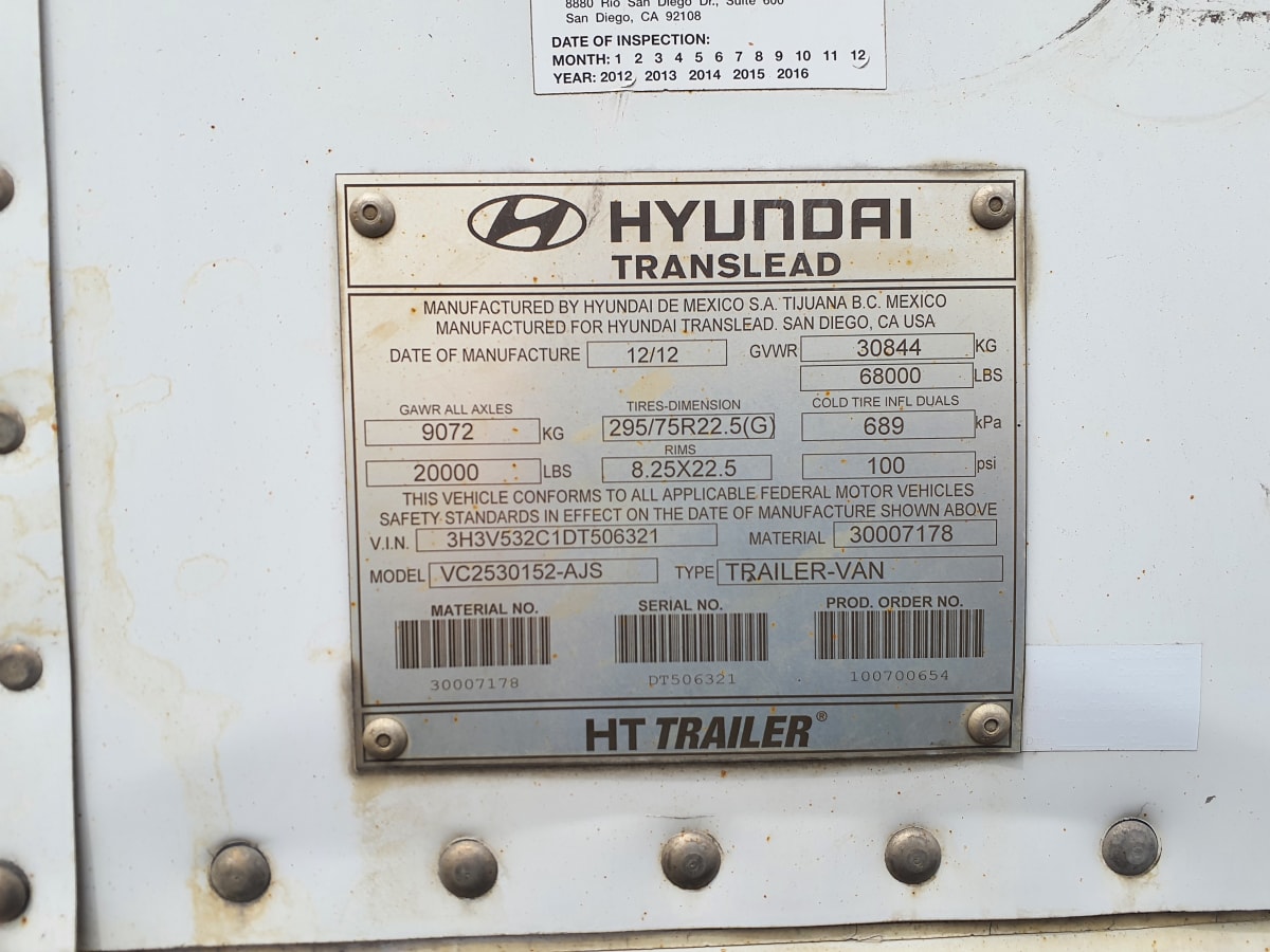 2013 Hyundai 53/102/162 ALUM 516872