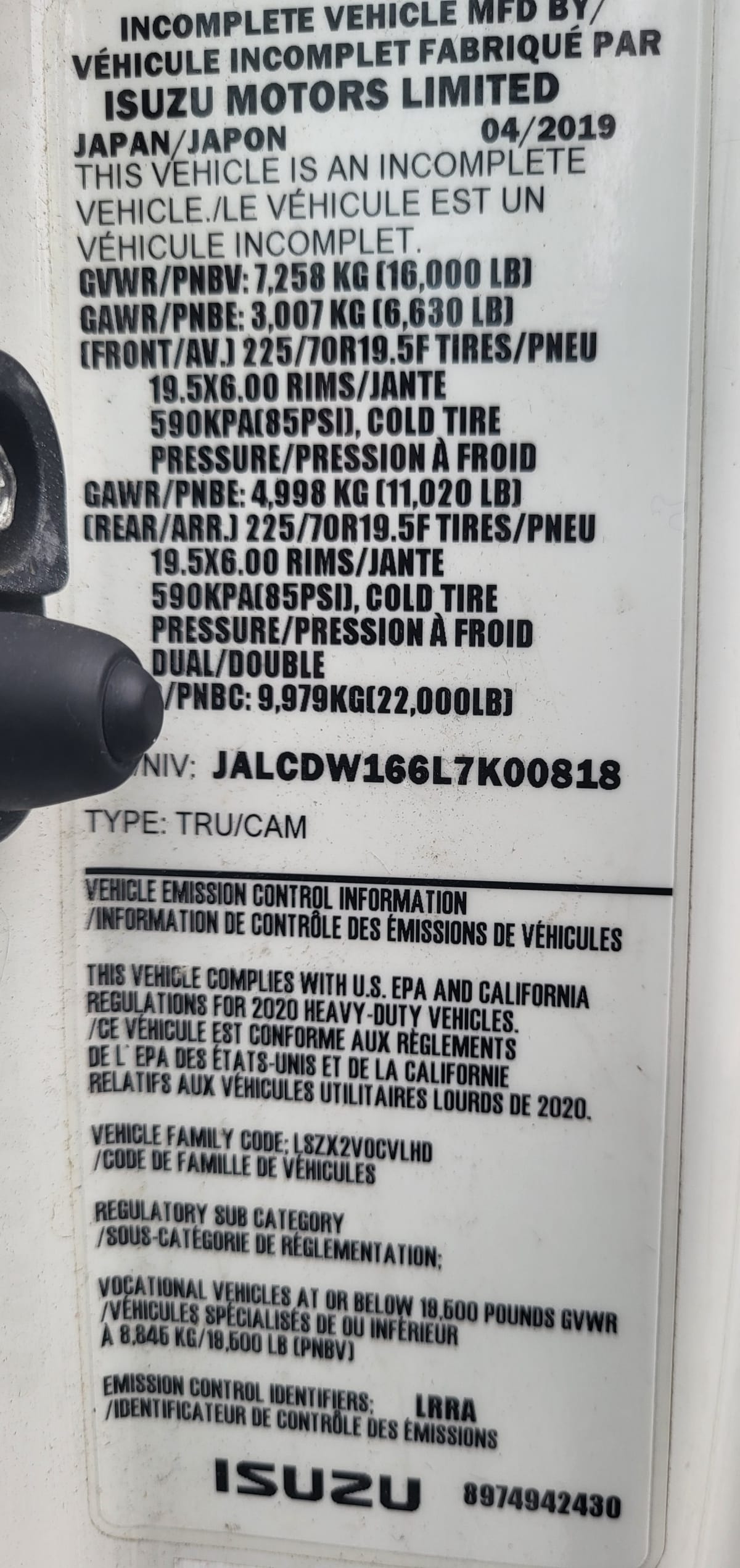 2020 Chevrolet Motor Div. LCF 4500XD 518235