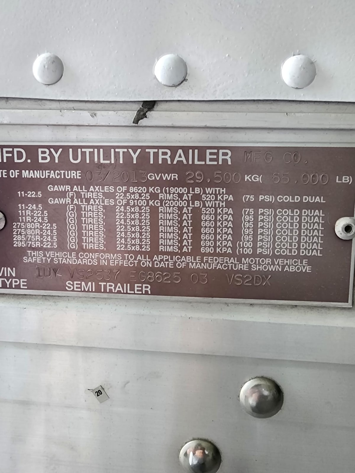 2014 Utility Trailers 4000DX 53/162/102 519882