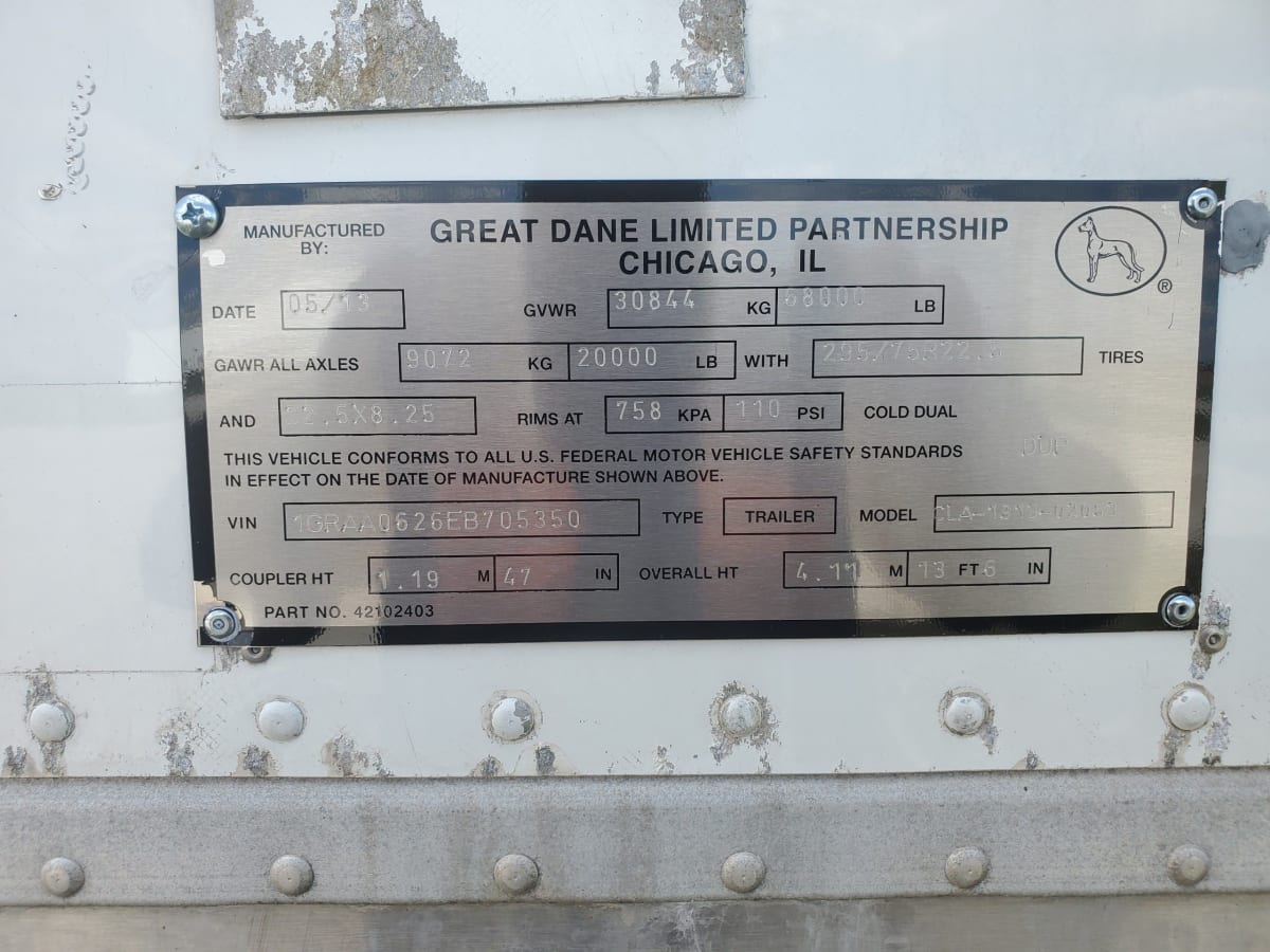 2014 Great Dane Trailer 700-53/162/102 526310