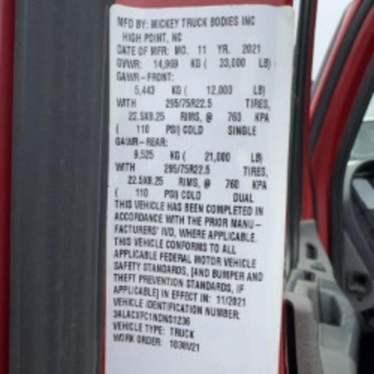 2022 Freightliner/Mercedes M2 106 562593