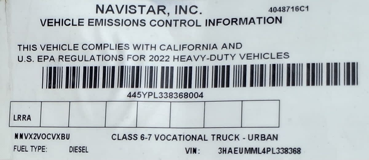 2023 Navistar International MV607 (4X2) 567247
