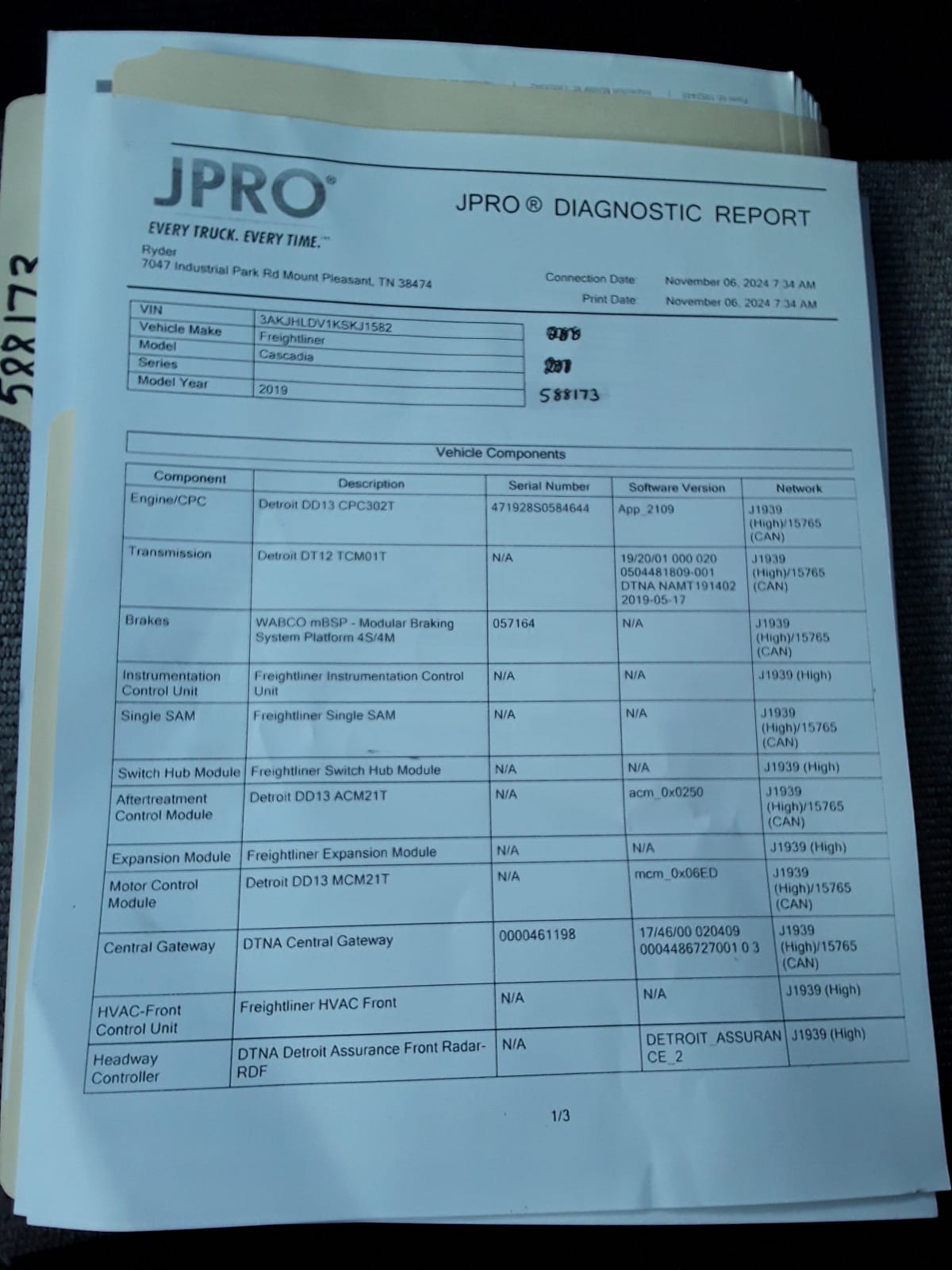 2019 Freightliner/Mercedes PT126064ST 588173