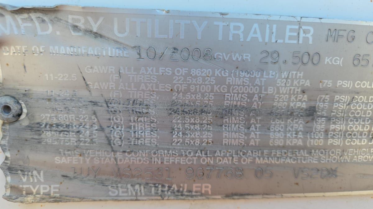 2009 Utility Trailers 4000DX 53/162/102 610637