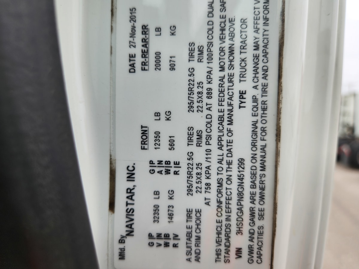 2016 Navistar International PROSTAR (4X2) 661068