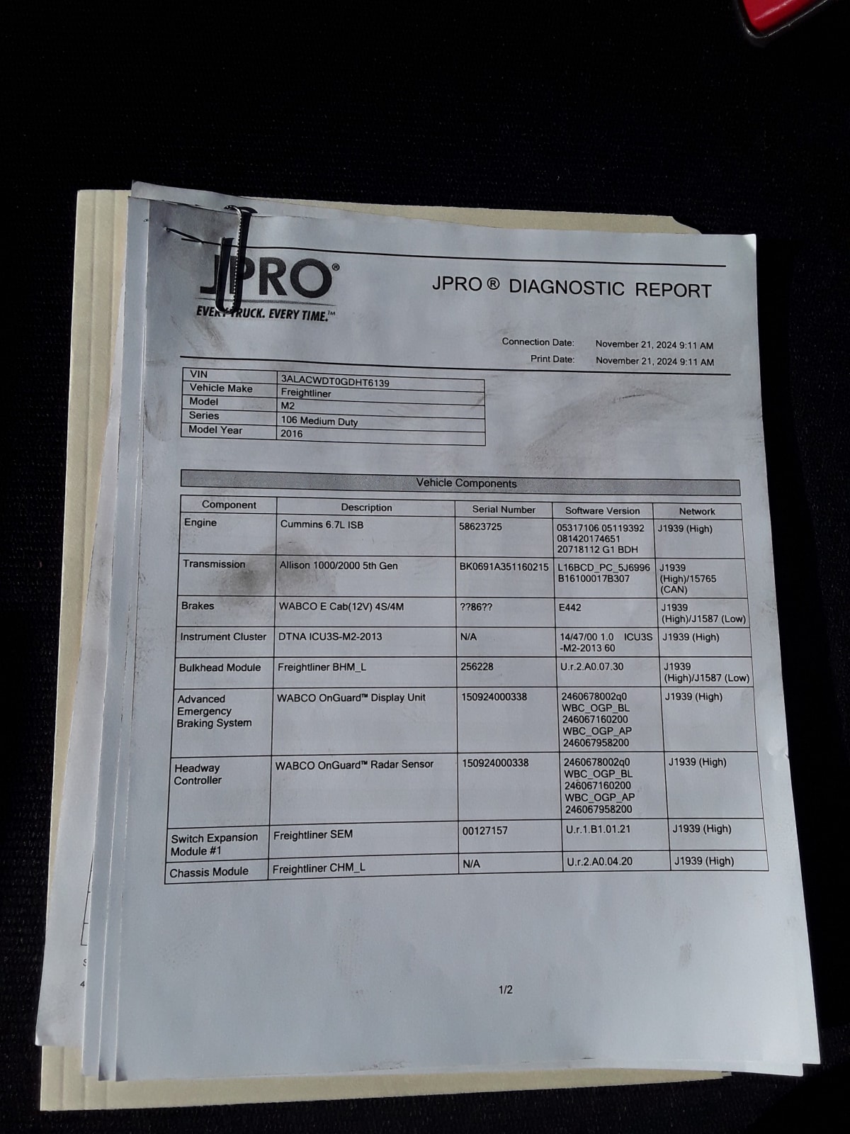 2016 Freightliner/Mercedes M2 106 661963