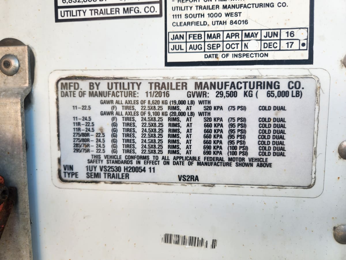2017 Utility Trailers VS2RA 53/162/102 669308