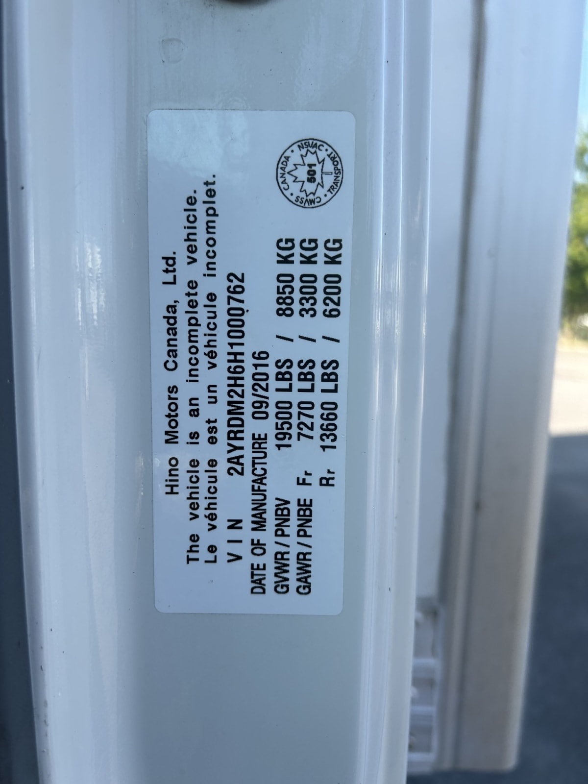 2017 Hino HINO 195 674756