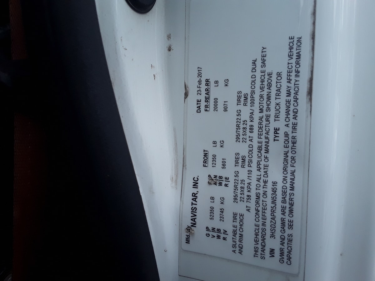 2018 Navistar International LT625 DAYCAB T/A 684166