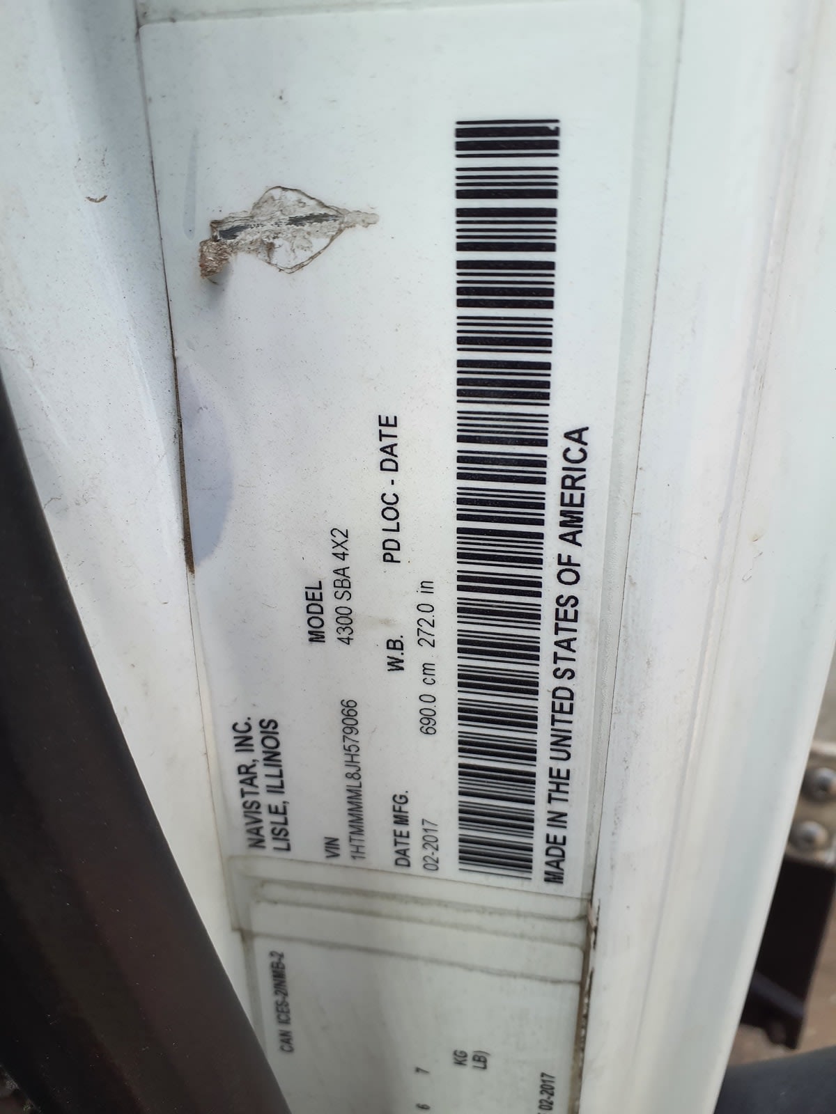 2018 Navistar International 4300 685806