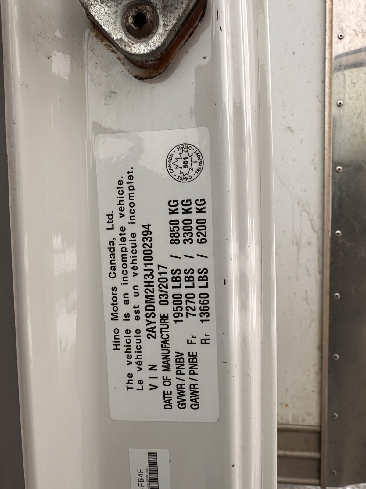 2018 Hino HINO 195 745228