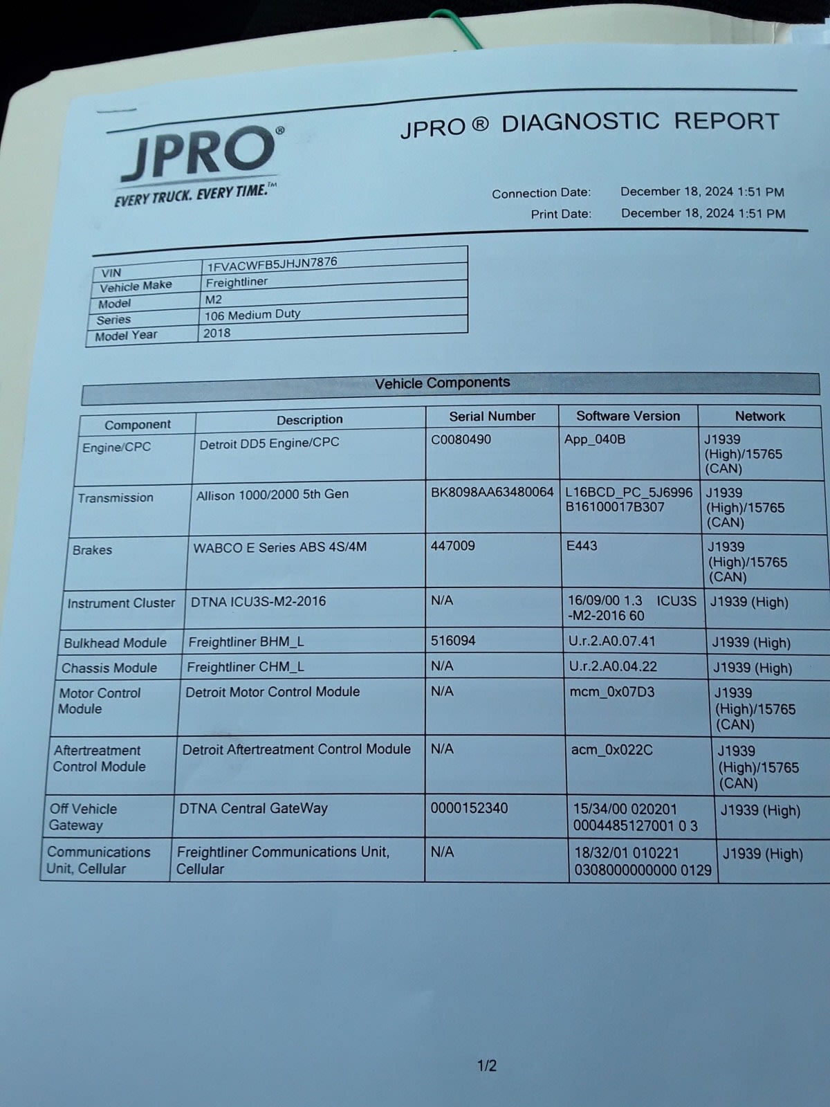 2018 Freightliner/Mercedes M2 106 746336