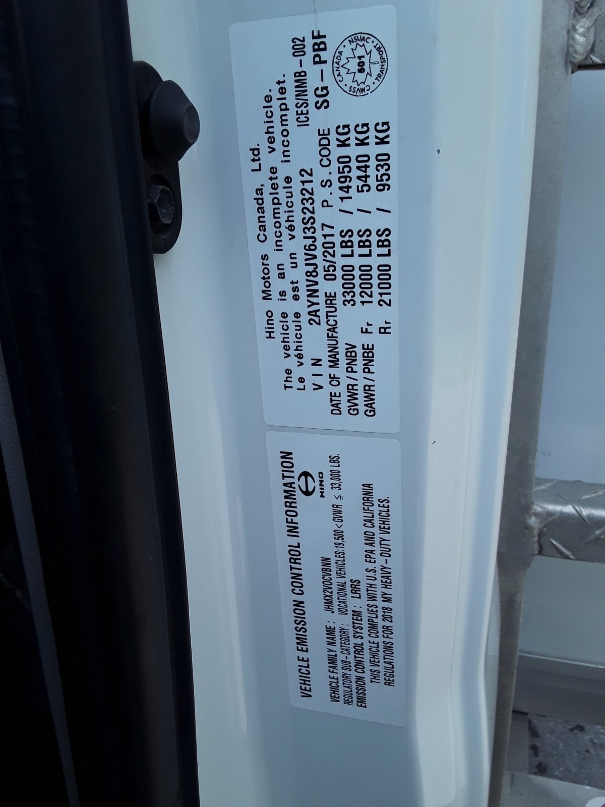 2018 Hino 338 749123