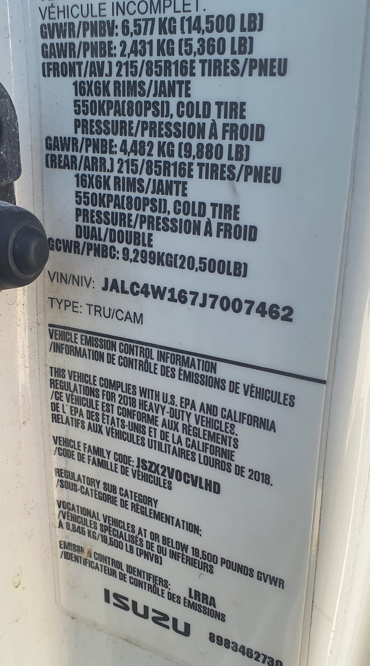 2018 Isuzu NPR HD 761688