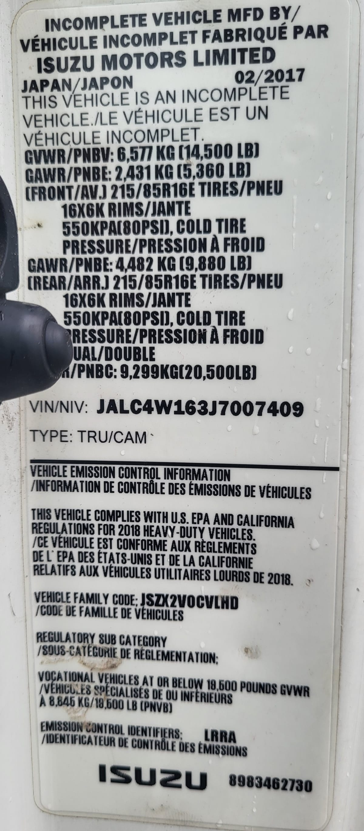 2018 Isuzu NPR HD 761738