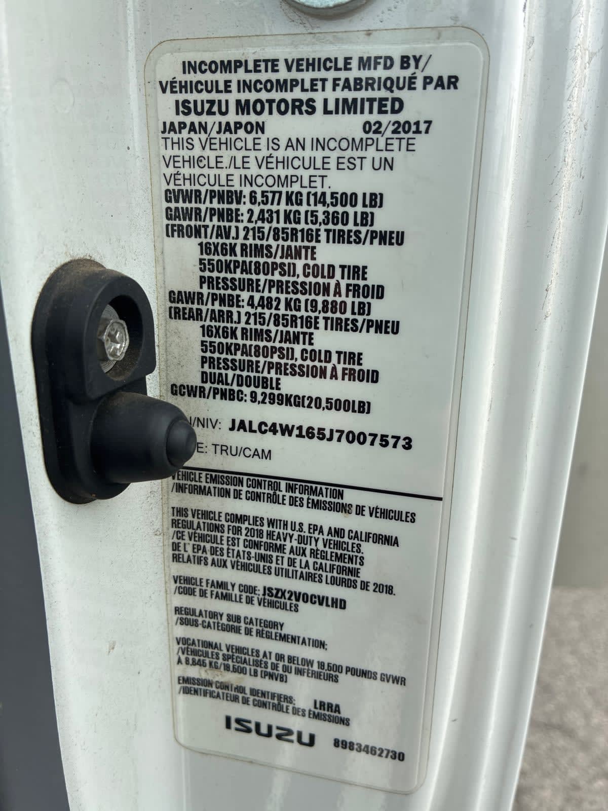 2018 Isuzu NPR HD 761853