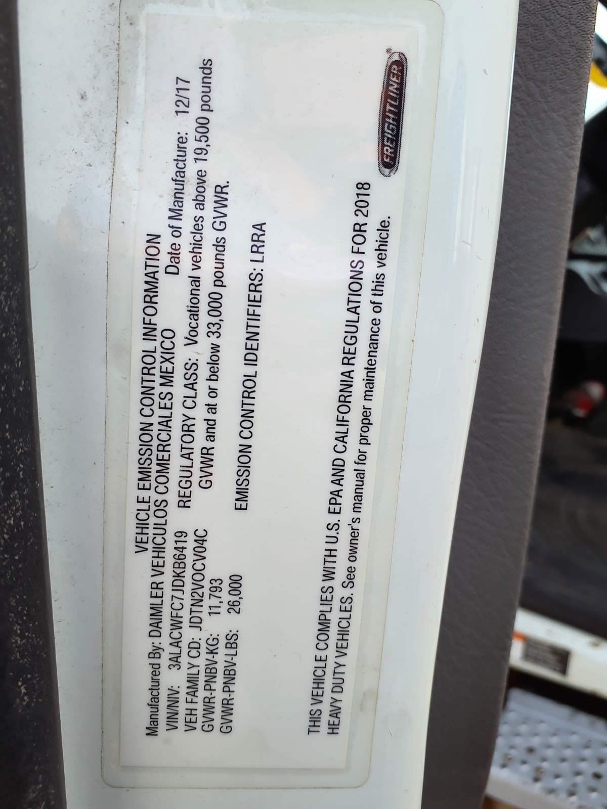 2018 Freightliner/Mercedes M2 106 782438