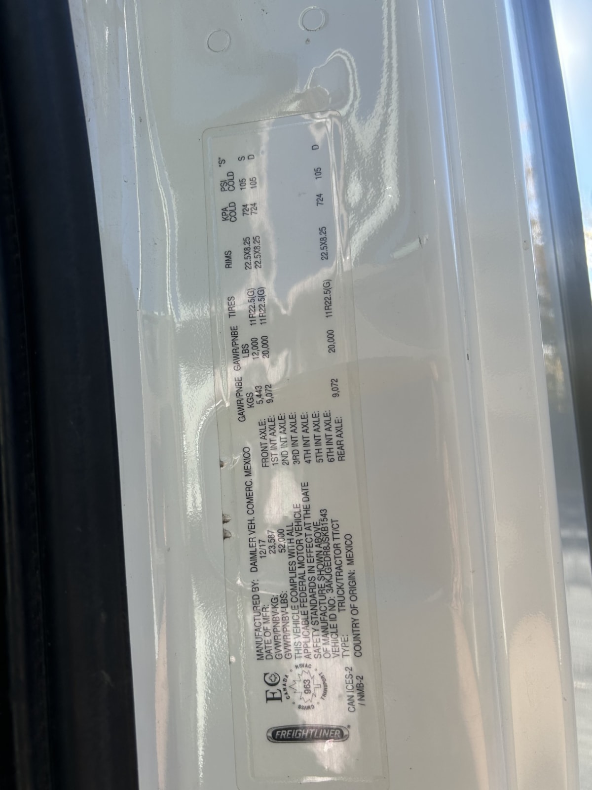 2018 Freightliner/Mercedes CASCADIA 125 783515