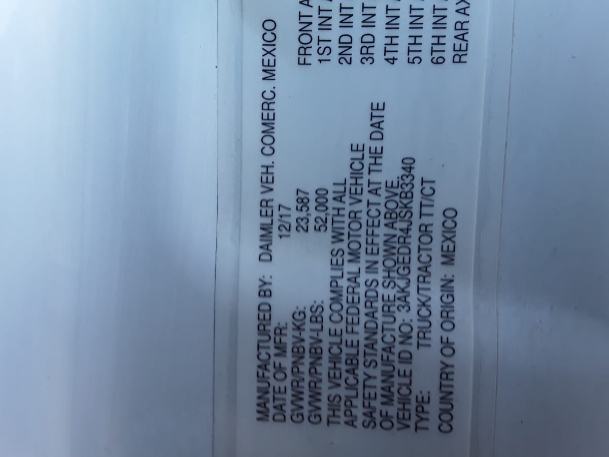 2018 Freightliner/Mercedes CASCADIA 125 784384