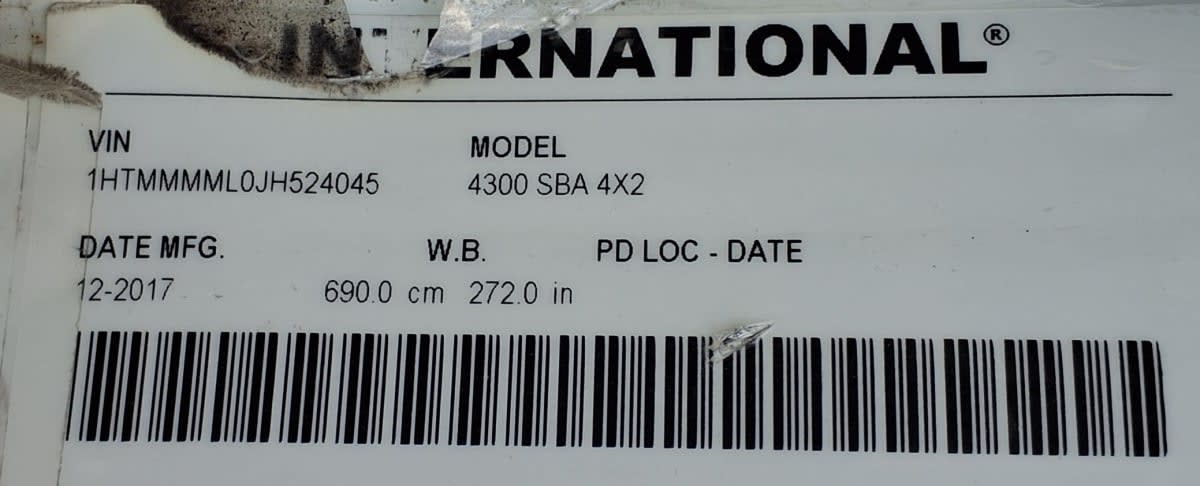 2018 Navistar International 4300 785812