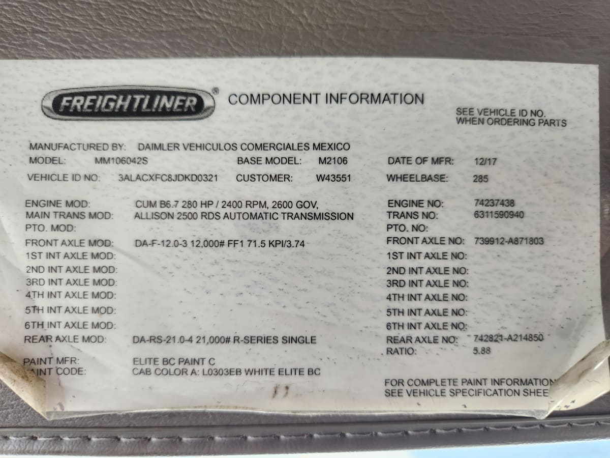 2018 Freightliner/Mercedes M2 106 785830