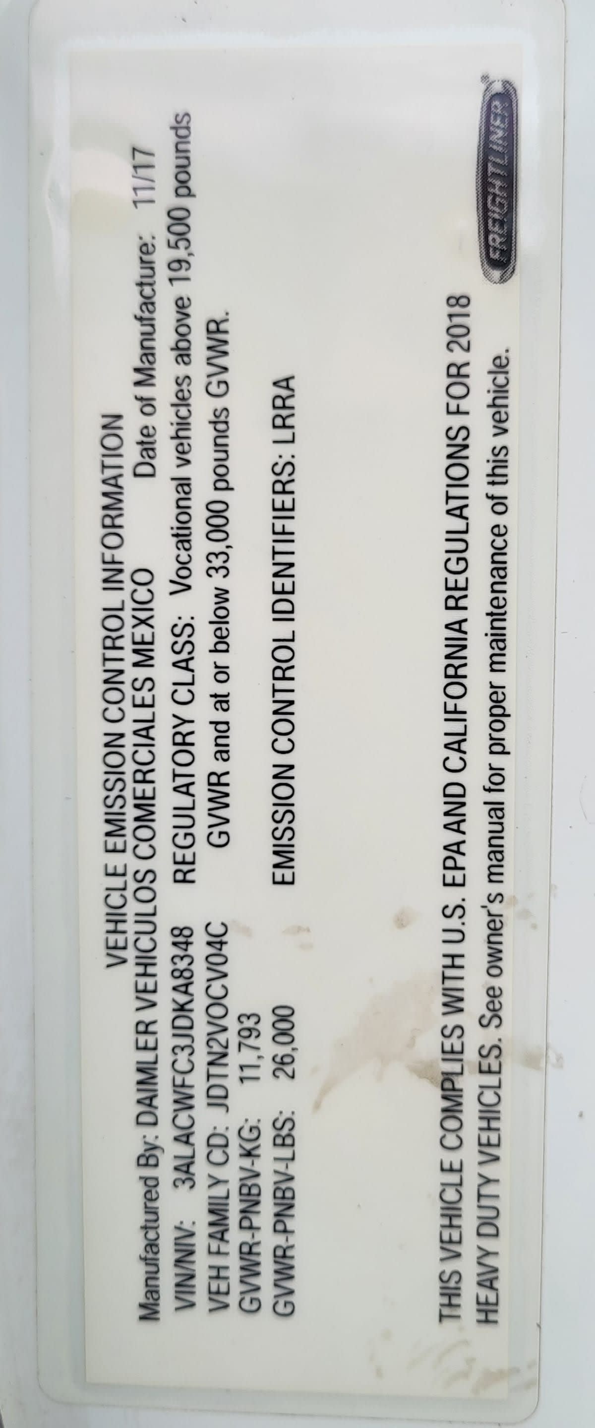 2018 Freightliner/Mercedes M2 106 790932