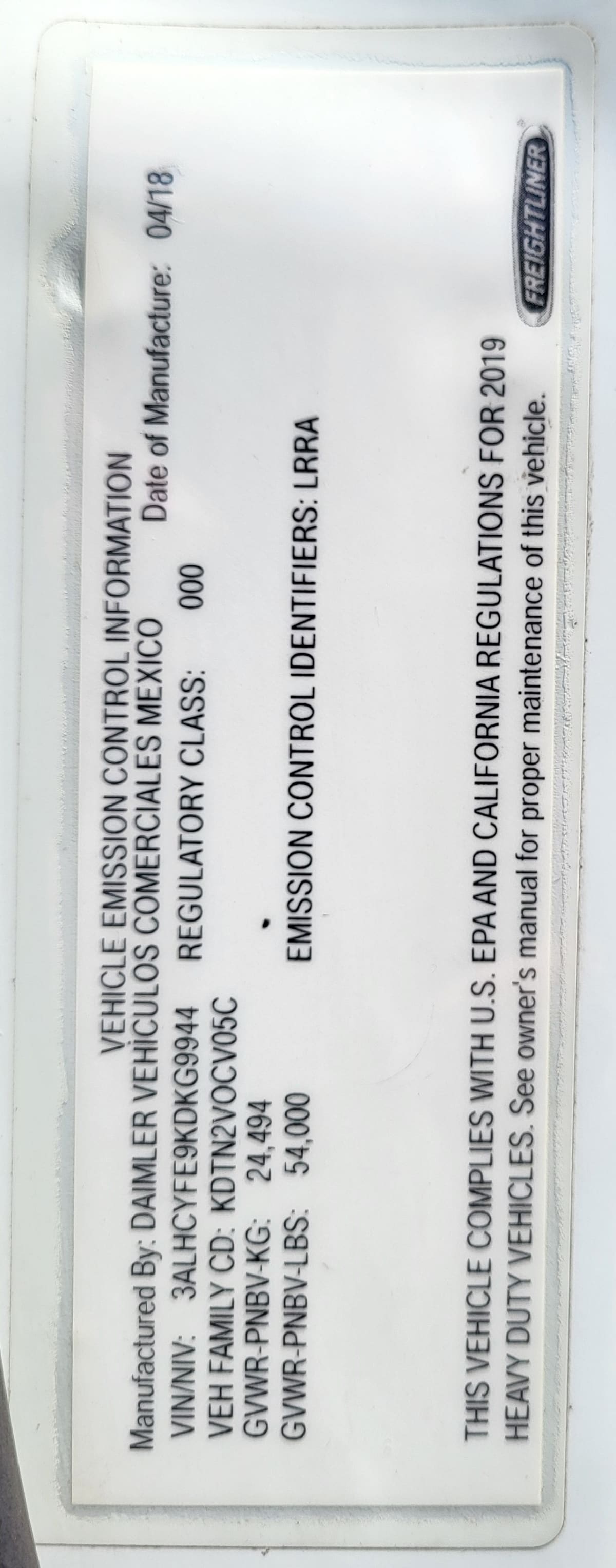 2019 Freightliner M2 106 807289