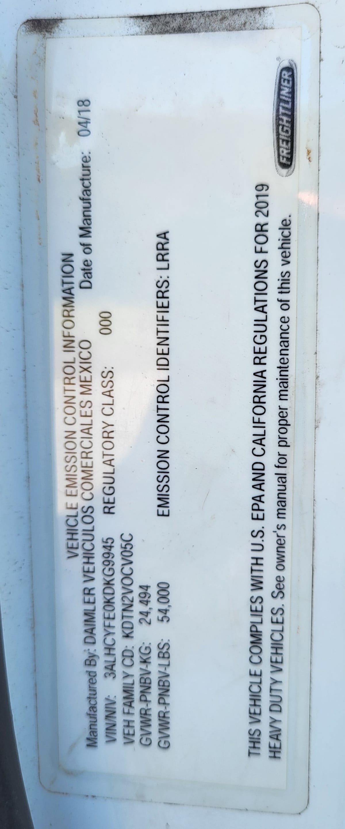 2019 Freightliner M2 106 807295