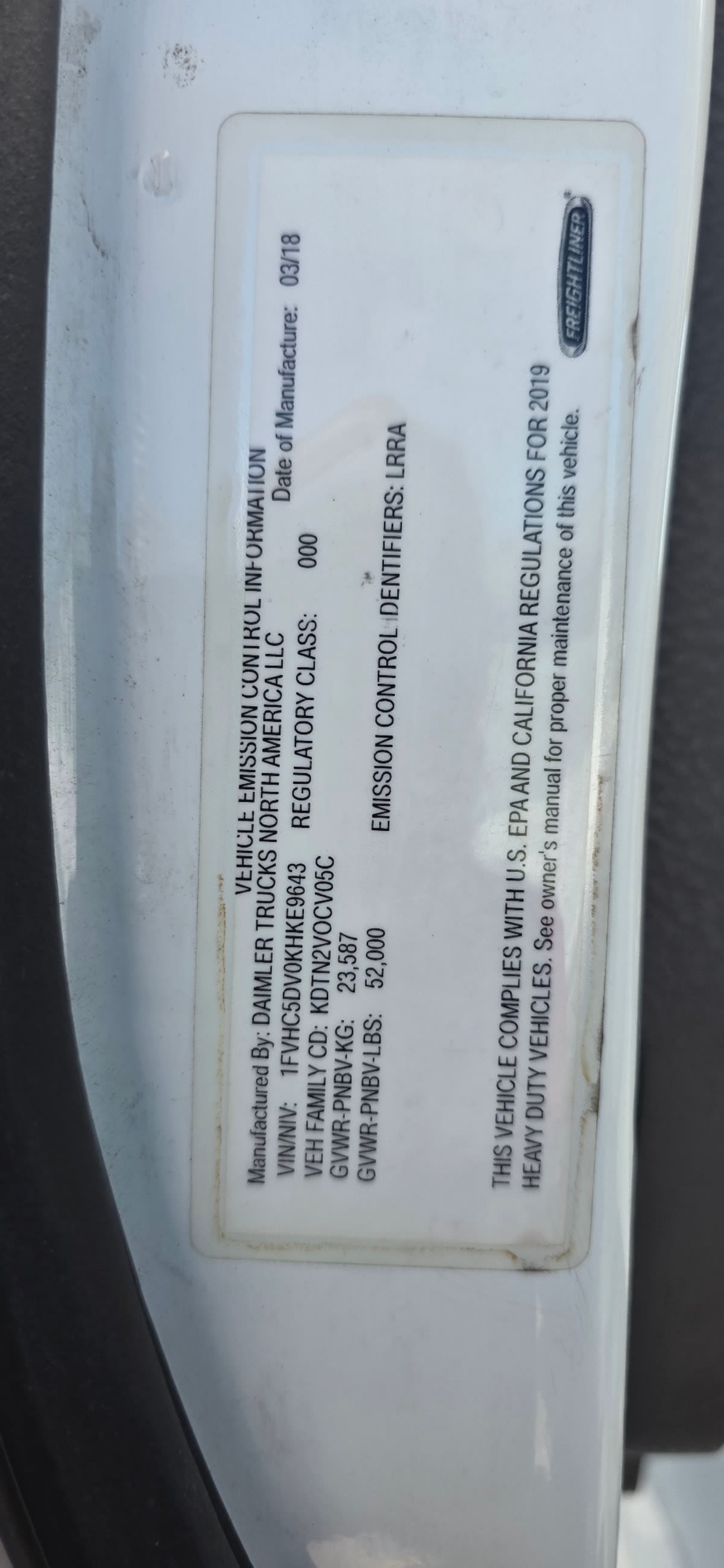 2019 Freightliner/Mercedes M2 112 807475