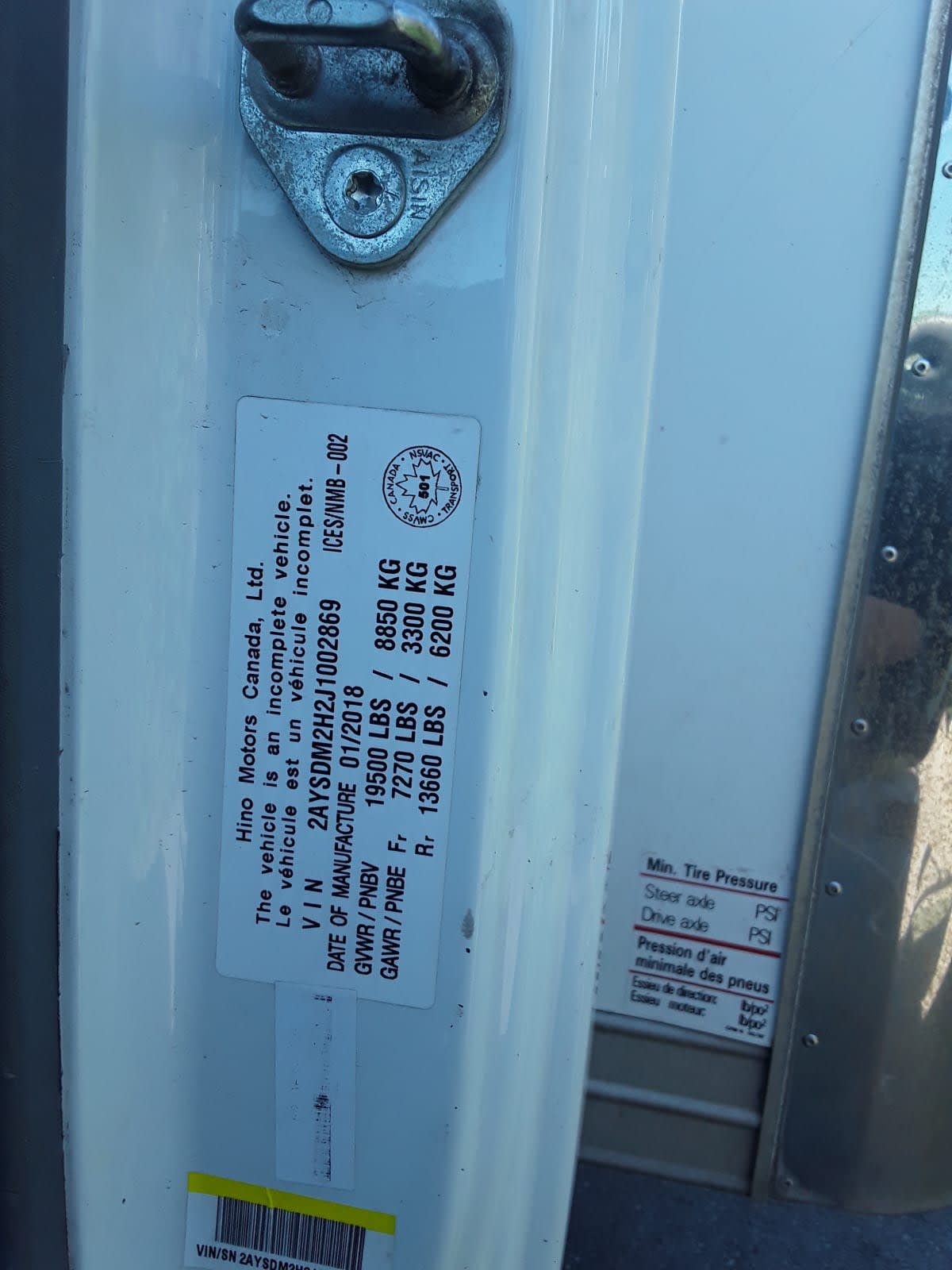 2018 Hino HINO 195 807772