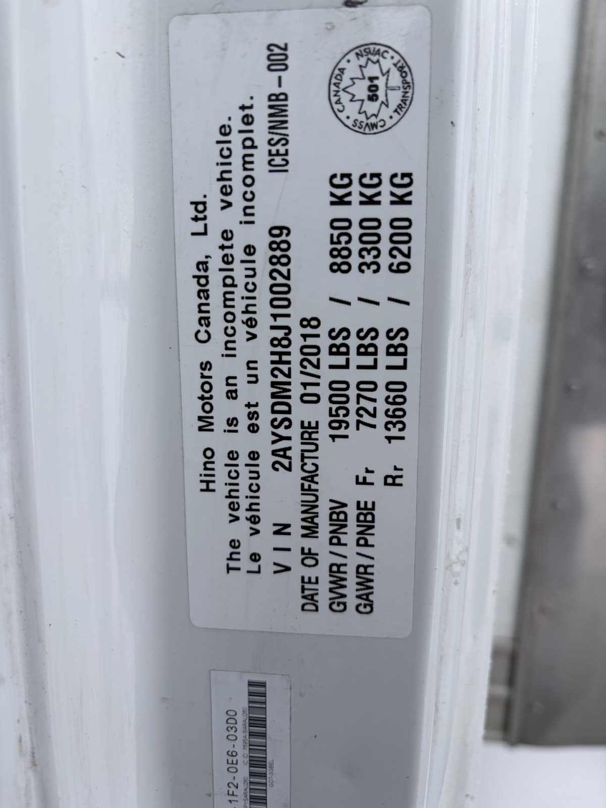 2018 Hino HINO 195 807773