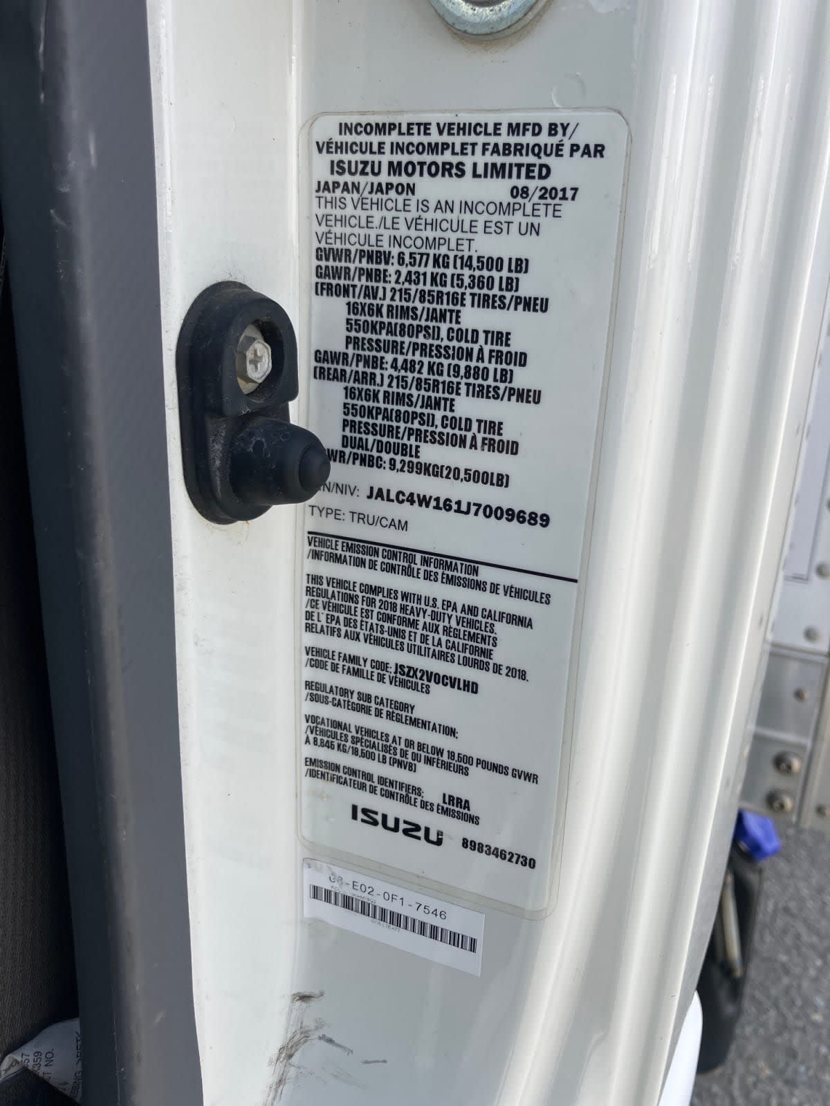 2018 Isuzu NPR HD 810236