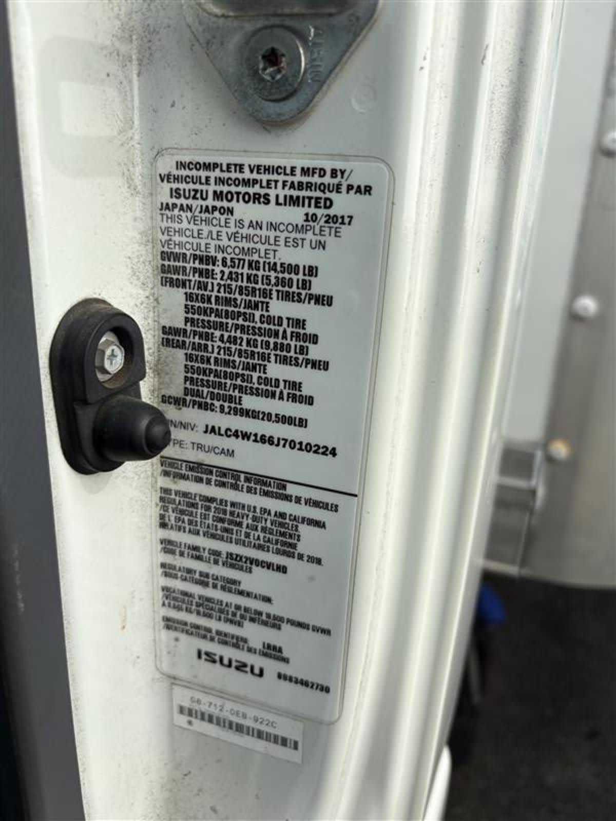 2018 Isuzu NPR HD 810343