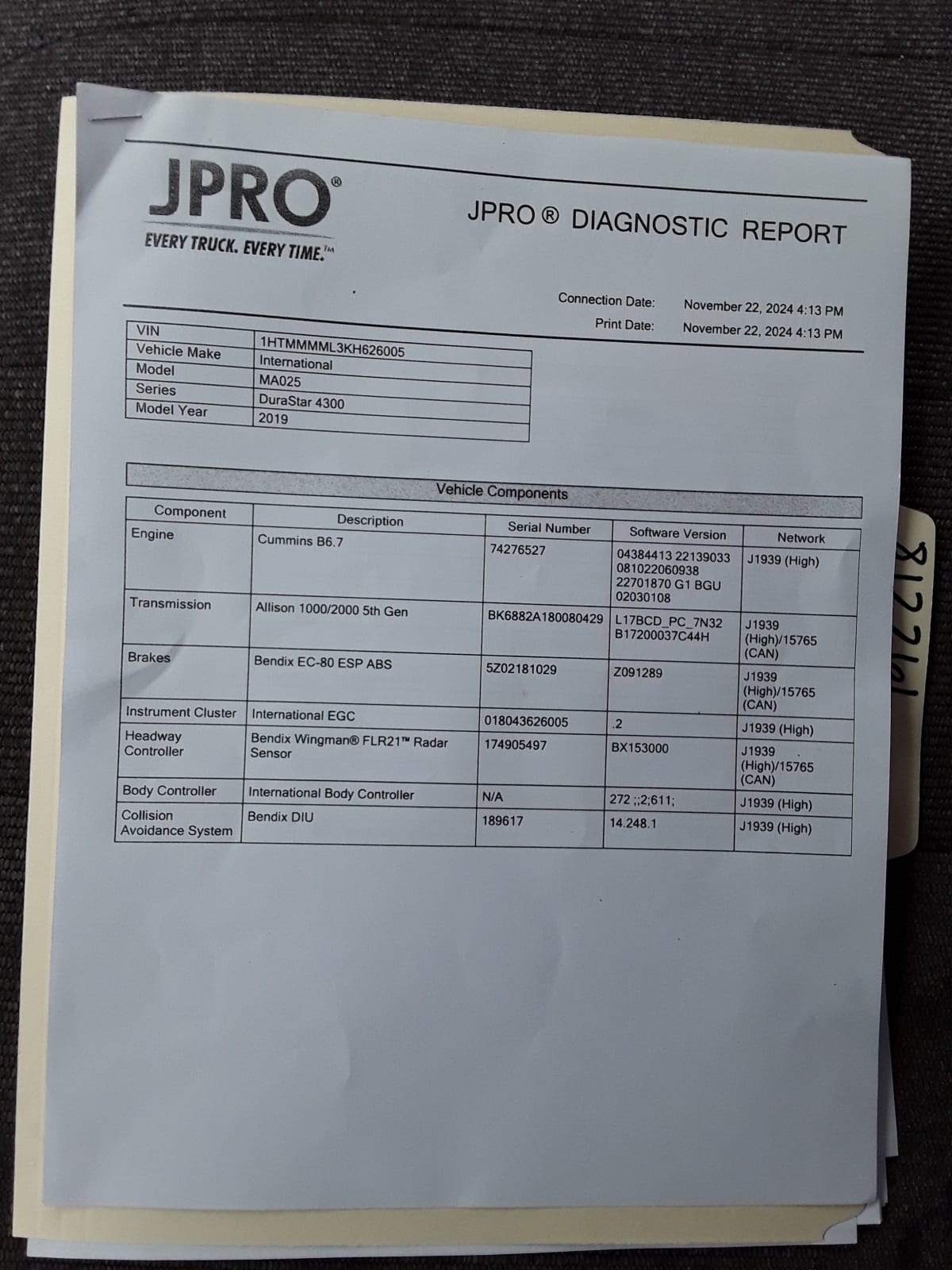 2019 Navistar International 4300 812261