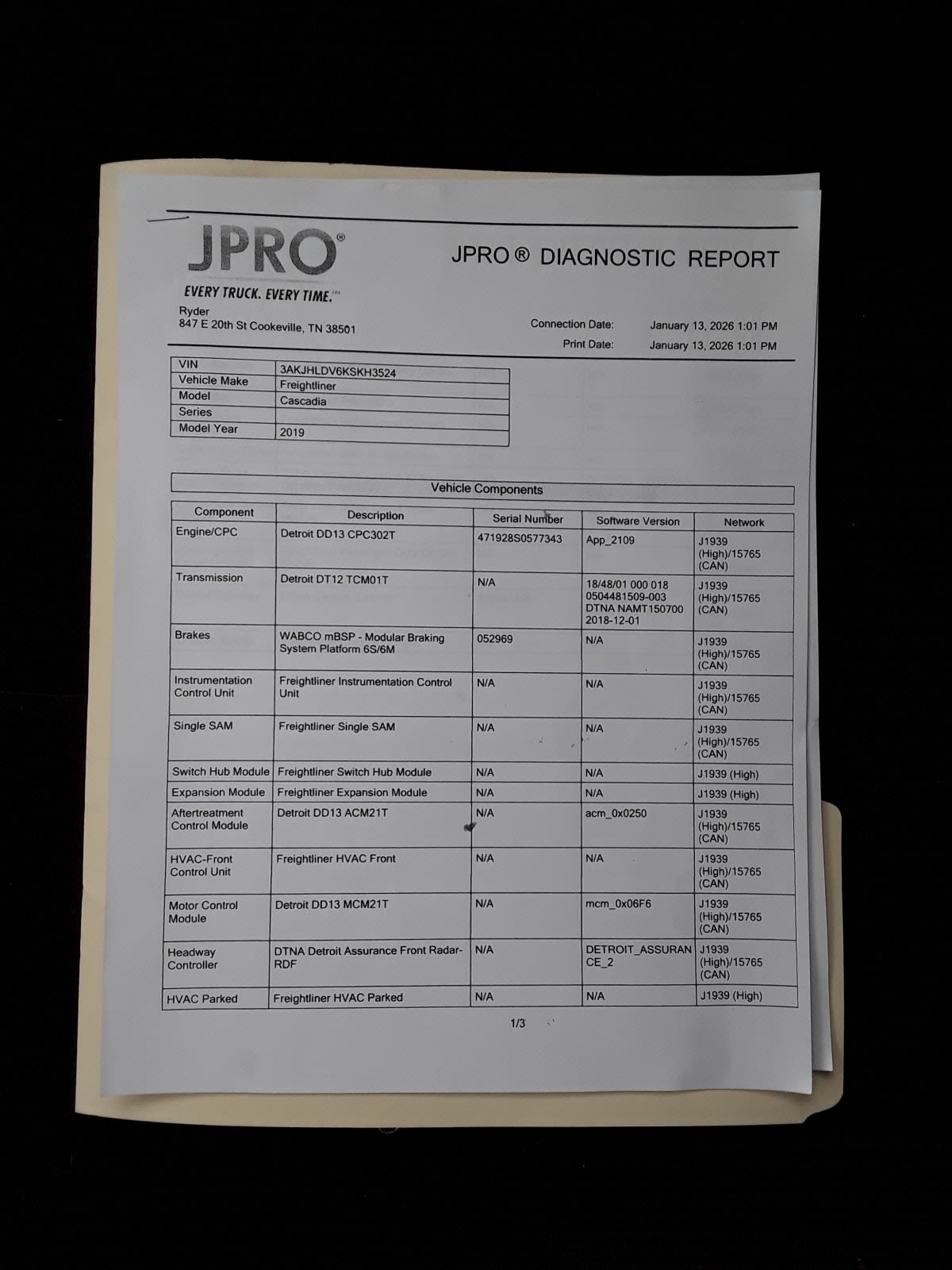 2019 Freightliner/Mercedes NEW CASCADIA PX12664 812926