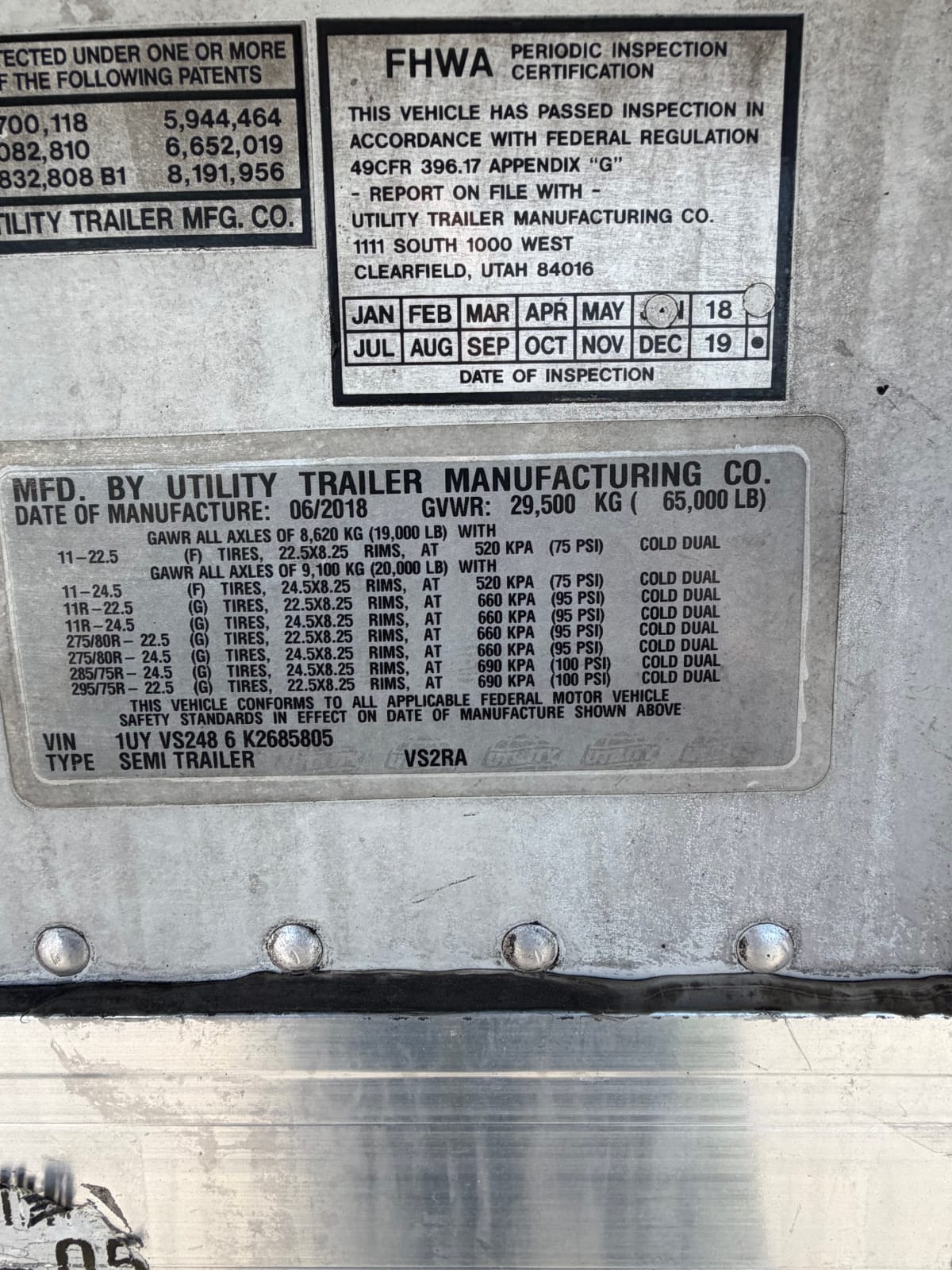 2019 Utility Trailers VS2RA 48/162/102 828621