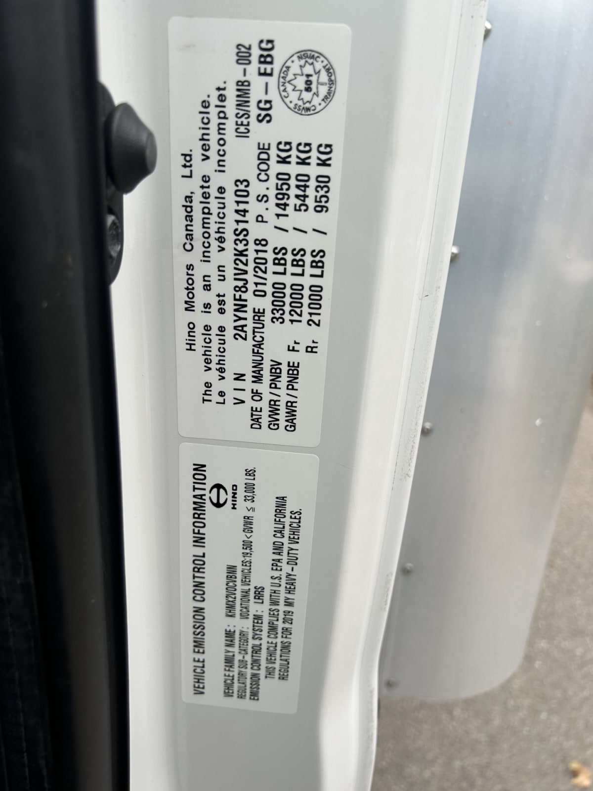 2019 Hino 338 830361