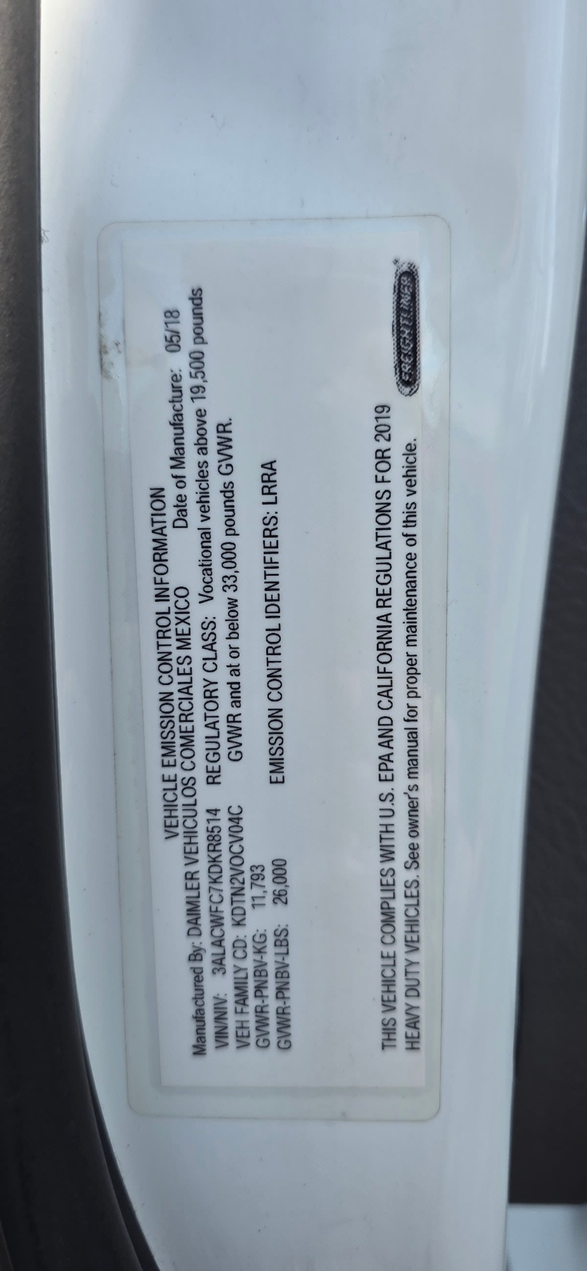 2019 Freightliner/Mercedes M2 106 837401