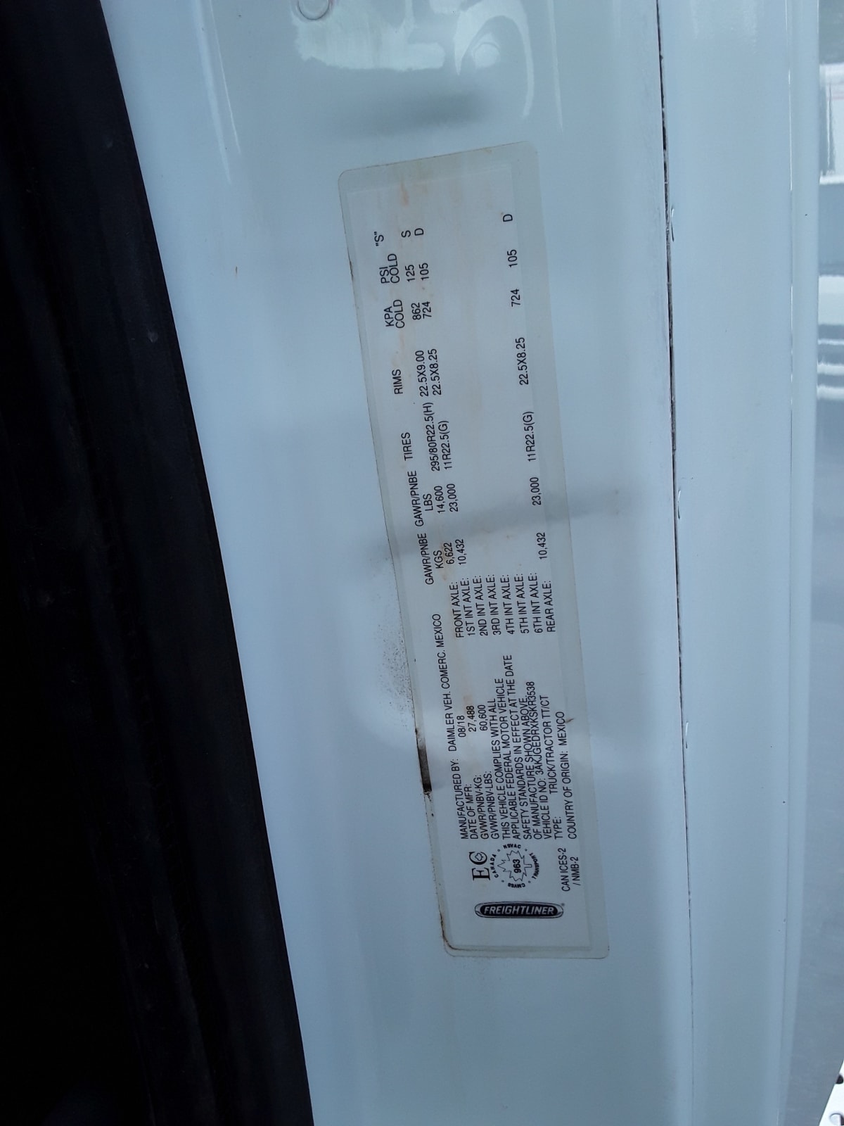 2019 Freightliner/Mercedes CASCADIA 125 841096